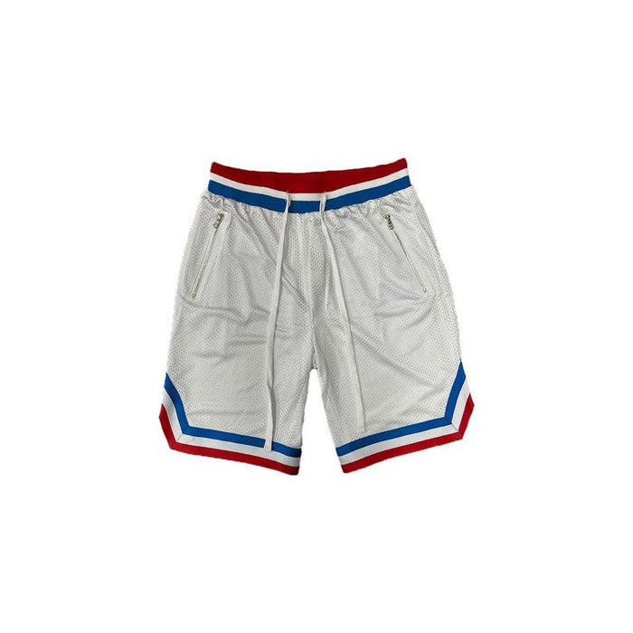 STRIPED BAND SOLID BASKETBALL SHORTS