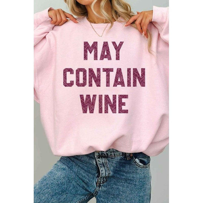 May Contain Wine Oversized Sweatshirt