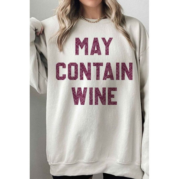 May Contain Wine Oversized Sweatshirt