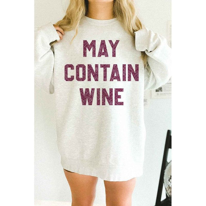 May Contain Wine Oversized Sweatshirt