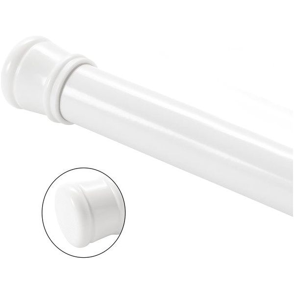 White Adjustable Tension Curtain Rod 41-76 inches