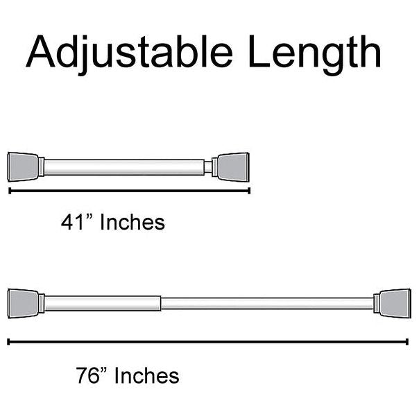 Beige Adjustable Tension Curtain Rod 41-76 inches