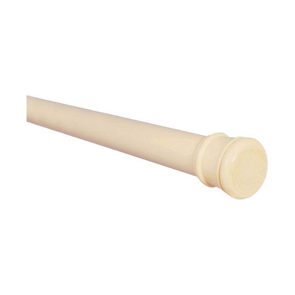 Beige Adjustable Tension Curtain Rod 41-76 inches