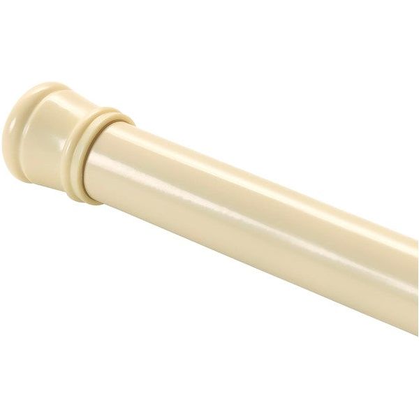 Beige Adjustable Tension Curtain Rod 41-76 inches