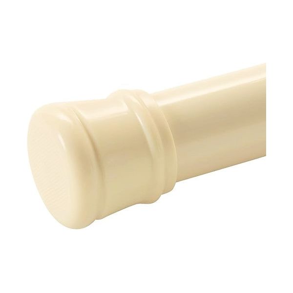 Beige Adjustable Tension Curtain Rod 41-76 inches