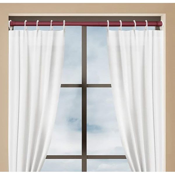 Burgundy Adjustable Tension Curtain Rod 41-76 in.