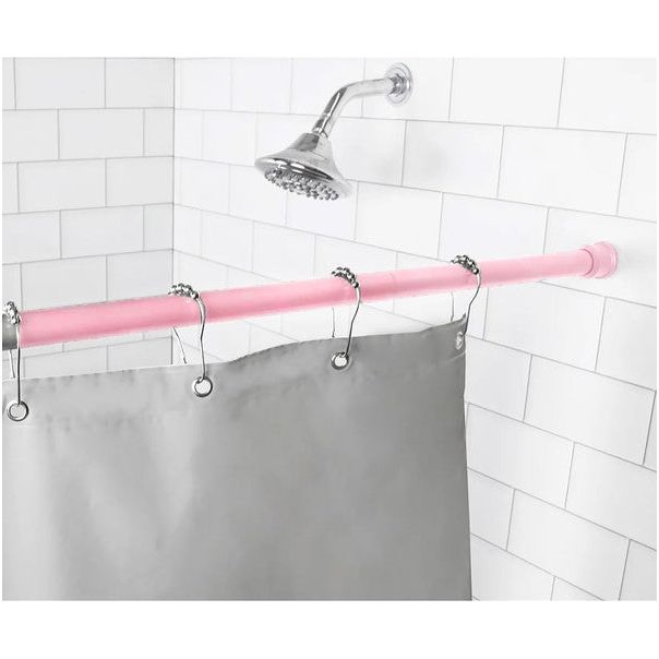 Pink Adjustable Tension Curtain Rod 41-76 inches