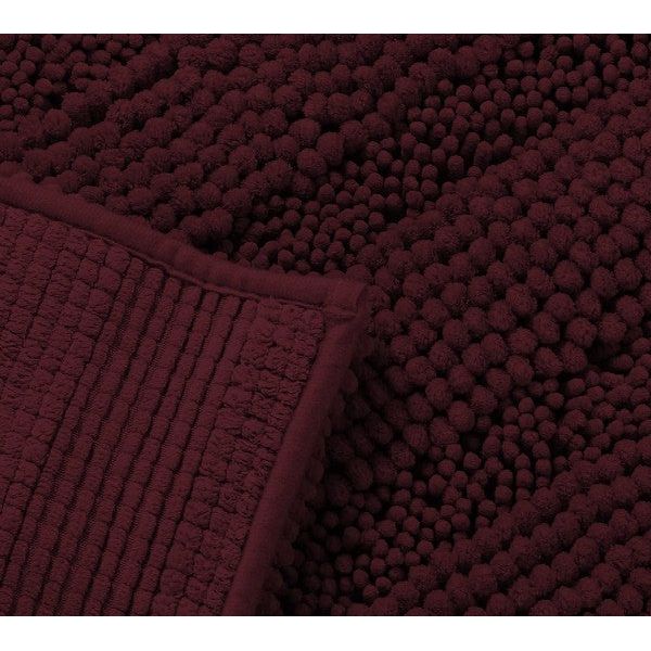 2PC Burgundy Soft Cozy Plush Chenille Bath Mat Set