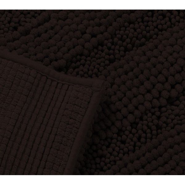 2PC Coffee Soft Cozy Plush Chenille Bath Mat Set