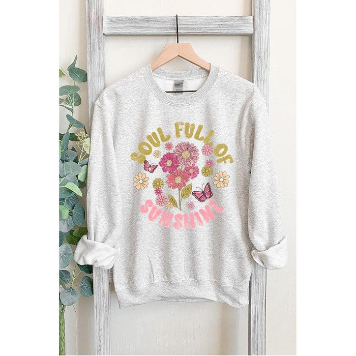 Soul Sunshine Floral Graphic Fleece Sweatshirts