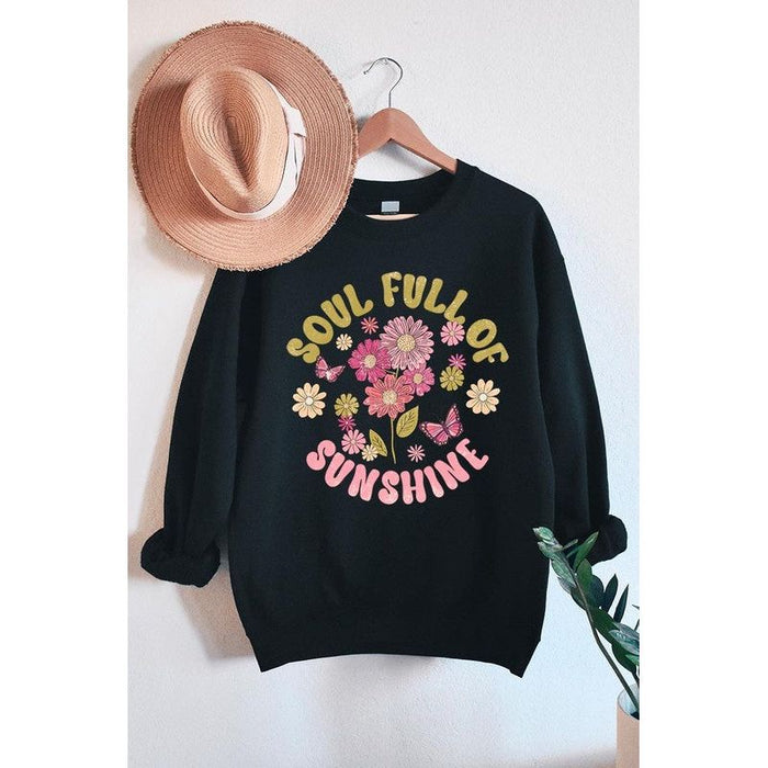 Soul Sunshine Floral Graphic Fleece Sweatshirts