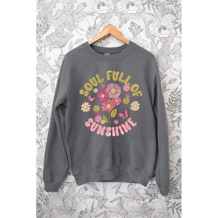 Soul Sunshine Floral Graphic Fleece Sweatshirts