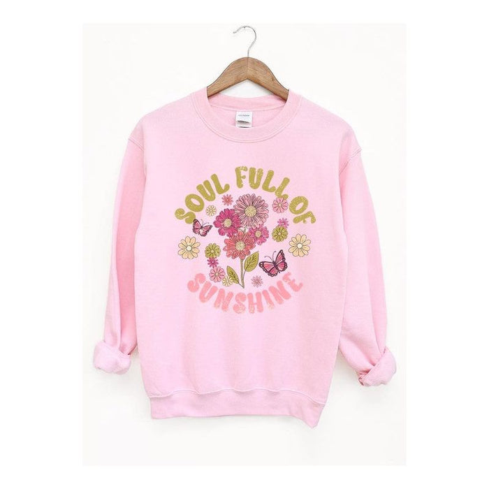 Soul Sunshine Floral Graphic Fleece Sweatshirts