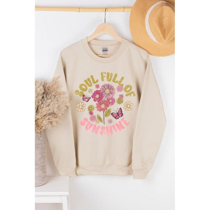 Soul Sunshine Floral Graphic Fleece Sweatshirts