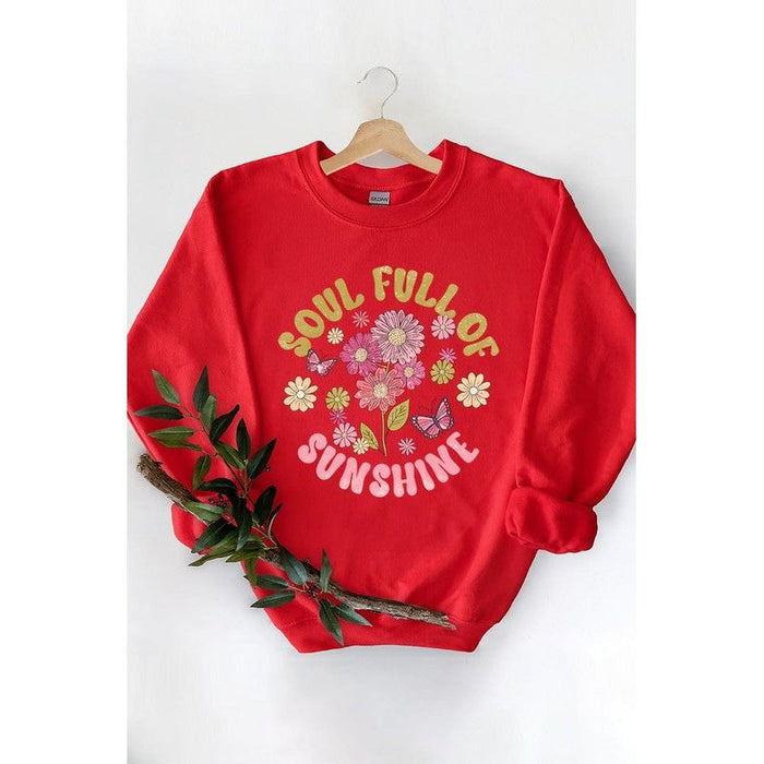 Soul Sunshine Floral Graphic Fleece Sweatshirts