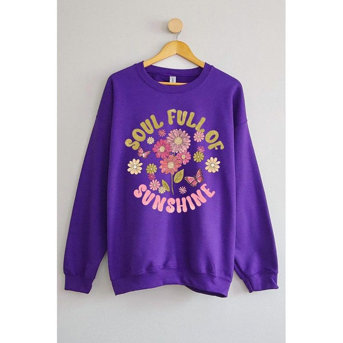 Soul Sunshine Floral Graphic Fleece Sweatshirts