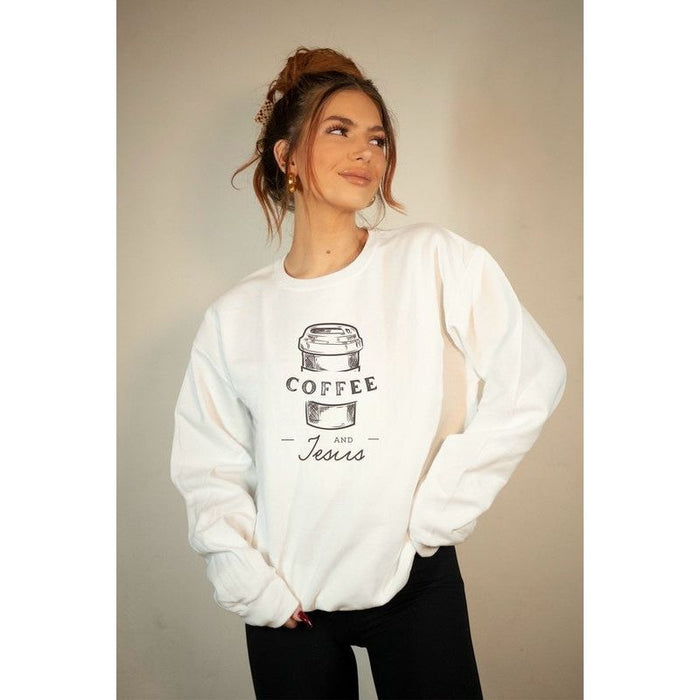 Coffee and Jesus Bella Canvas Crewneck Sweatshirt