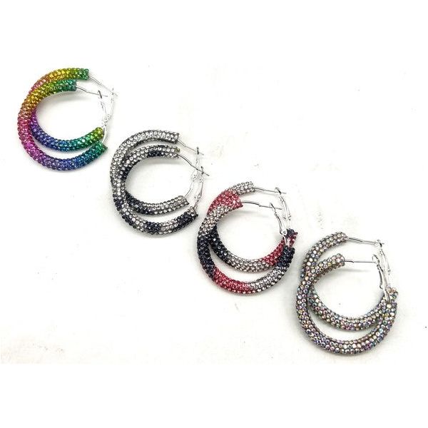 Rainbow Glitter Hoop Earrings St Patricks Day