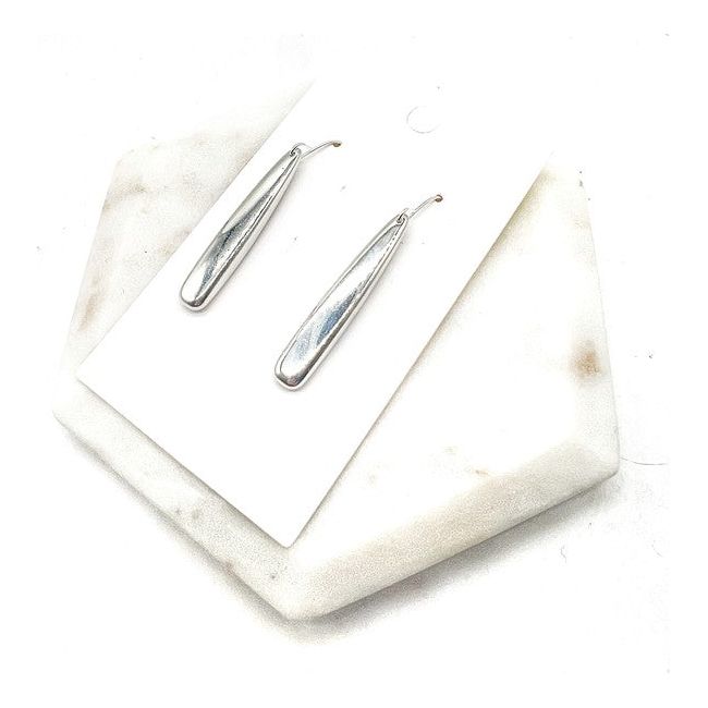 Silver Chrome Pixie Acrylic Earrings