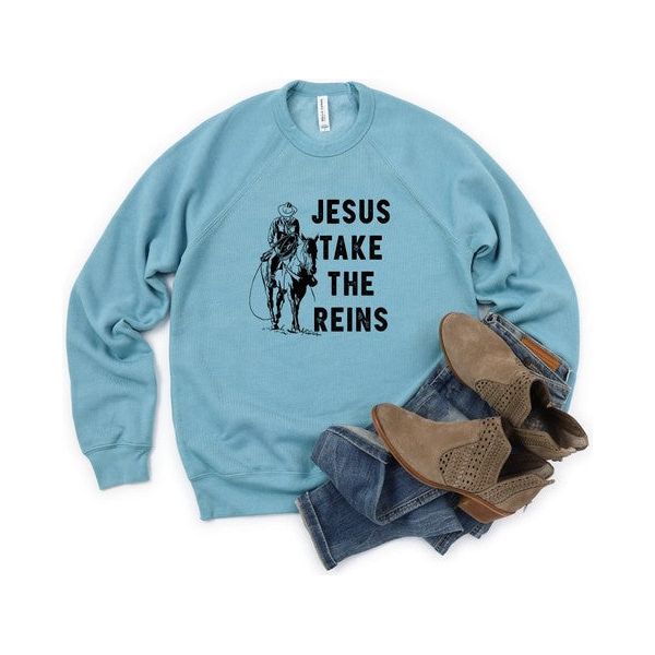 Jesus Take the Reins Premium Crewneck Sweatshirt