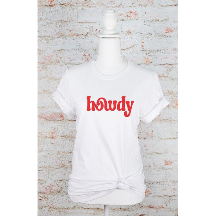 Red Print Howdy Graphic Tee