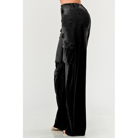 Athina Black washed out cargo pants