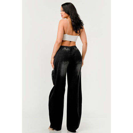 Athina Black washed out cargo pants