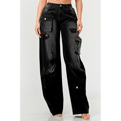 Athina Black washed out cargo pants