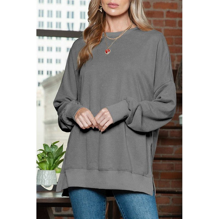 Light Washed Drop Shoulder Oversized Sweatshirt