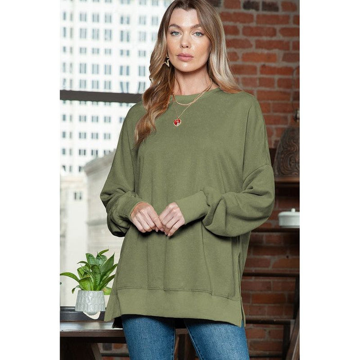 Light Washed Drop Shoulder Oversized Sweatshirt