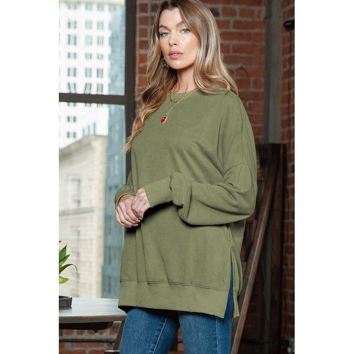 Light Washed Drop Shoulder Oversized Sweatshirt