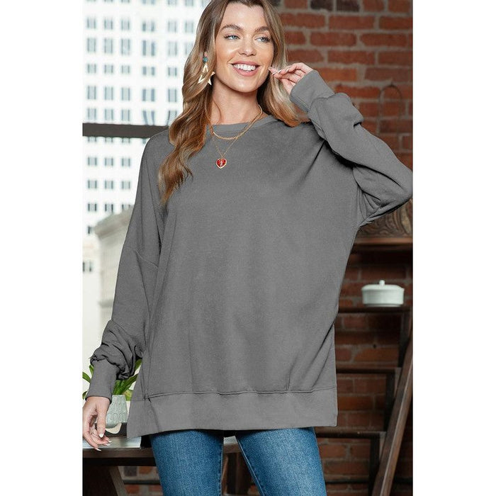 Light Washed Drop Shoulder Oversized Sweatshirt