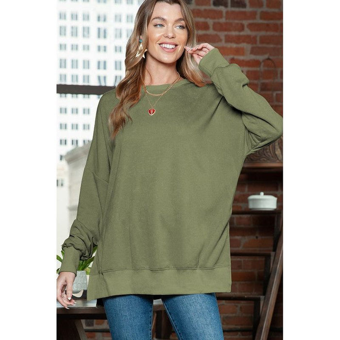 Light Washed Drop Shoulder Oversized Sweatshirt