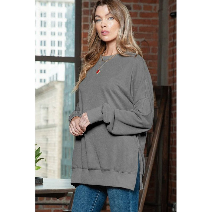 Light Washed Drop Shoulder Oversized Sweatshirt