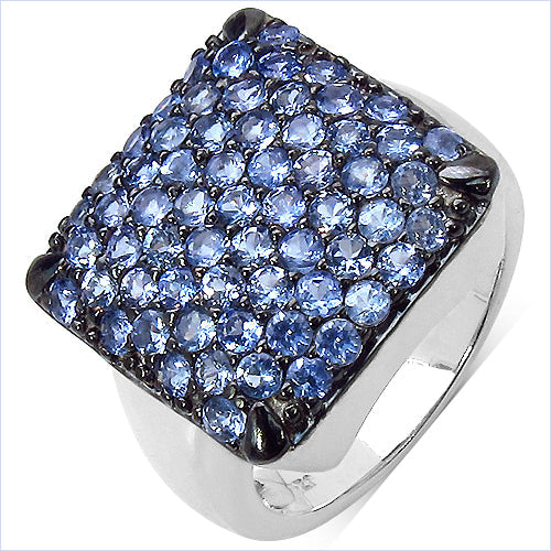 Bids.com 2.21 Carat Genuine Tanzanite .925 Sterling Silver Ring Rings