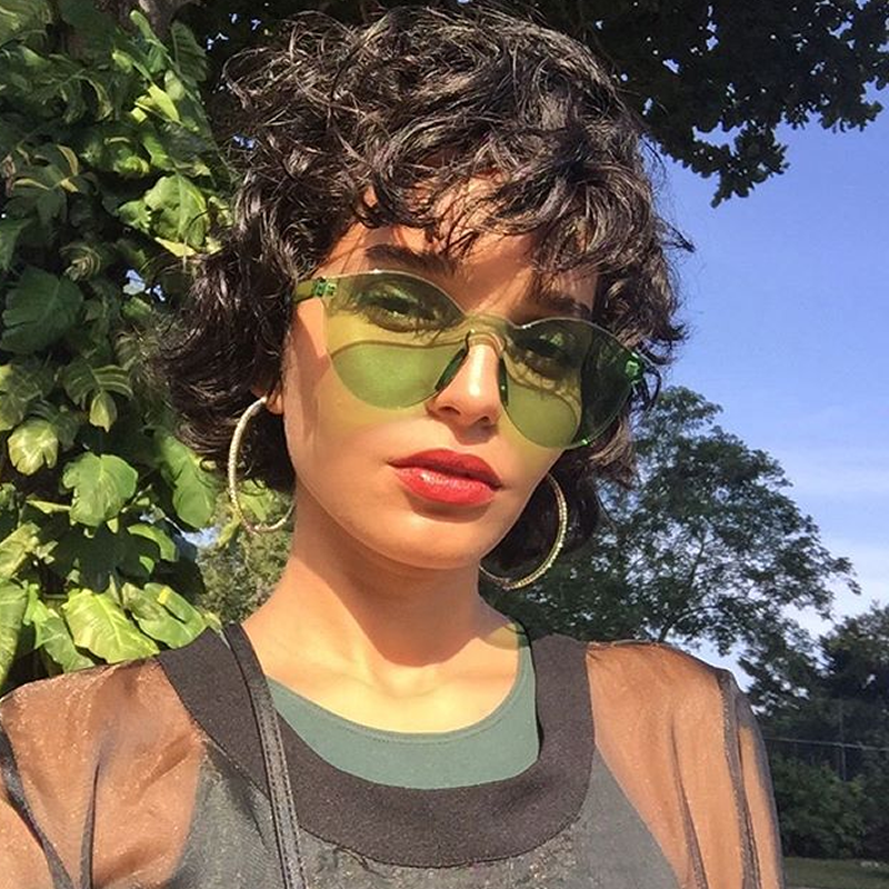 zeroUV Rimless Monoblock Cut PC Color Lens Rimless Sunglasses A368 Sunglasses