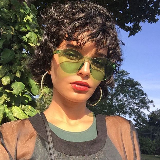 zeroUV Rimless Monoblock Cut PC Color Lens Rimless Sunglasses A368 Sunglasses