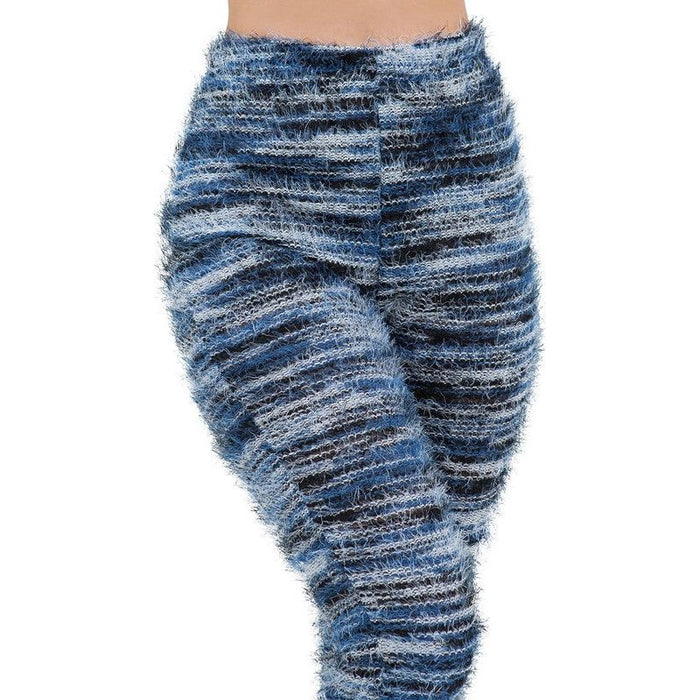 WOMEN COMFY FLUFFY KNIT LEGGINGSWEAT PANTS