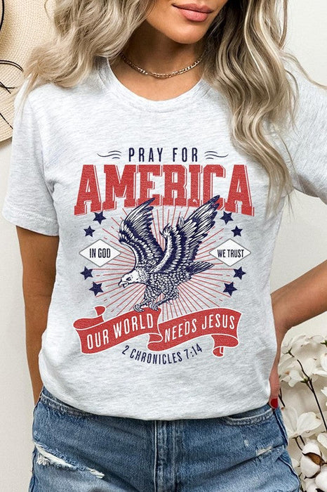 Eagle Pray For America Christian Graphic T Shirts