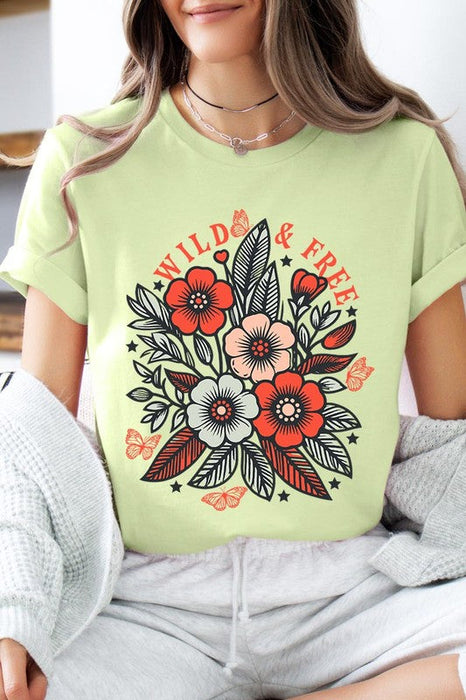 Wild Free Flowers Graphic T Shirts