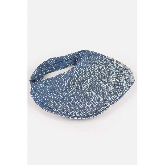 Micro Studs Convertible Denim Hobo Bag