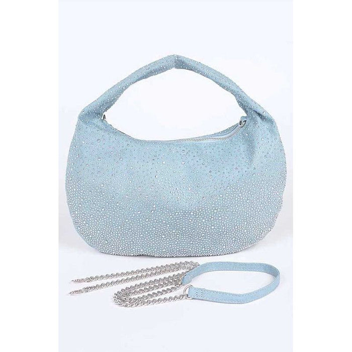 Micro Studs Convertible Denim Hobo Bag