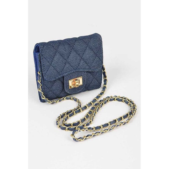 Quilted Denim Swing Wallet