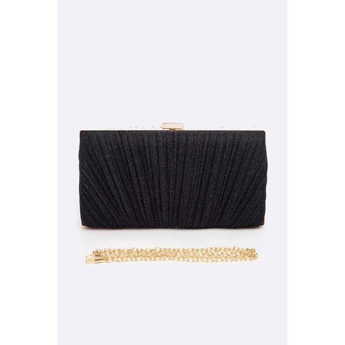 Metallic Pleated Bridal Party Box Clutch