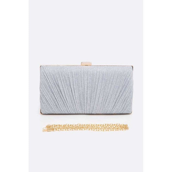 Metallic Pleated Bridal Party Box Clutch