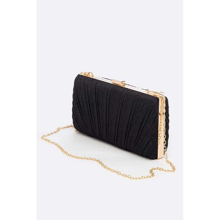 Metallic Pleated Bridal Party Box Clutch