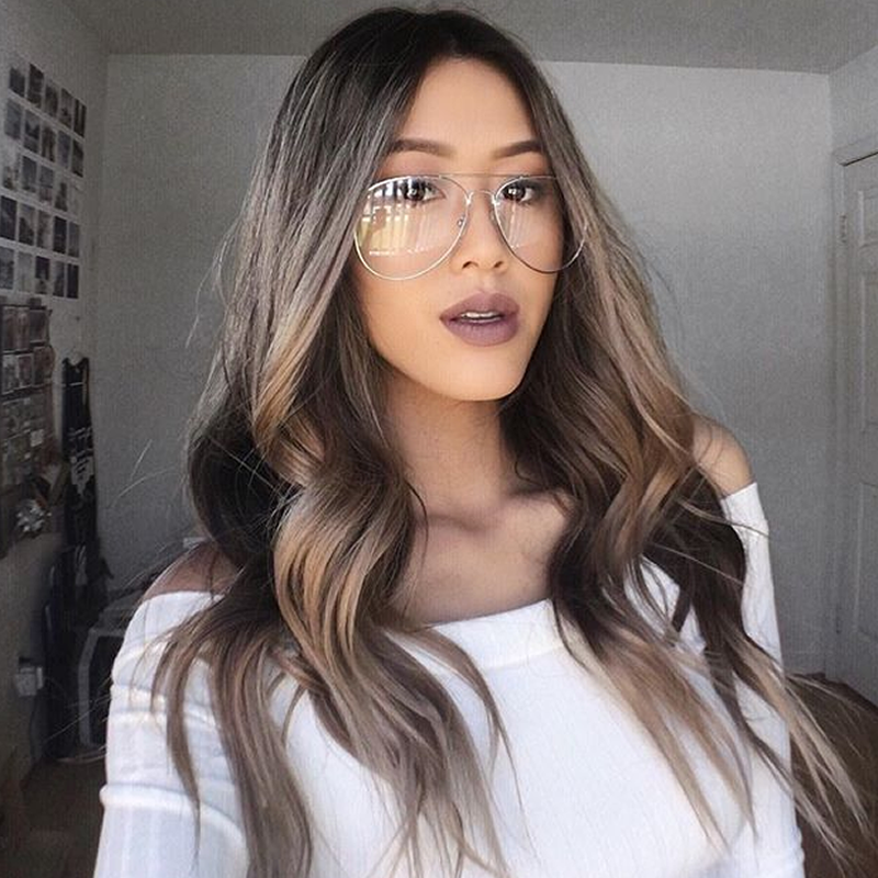 zeroUV Retro Full Metal Aviator Sunglasses With Clear Lenses Glasses 9591 Glasses