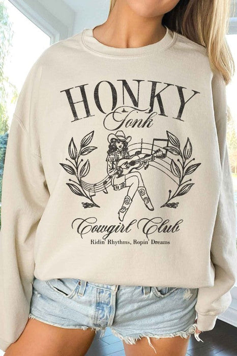 Honky Tonk Cowgirl Club Oversized Sweatshirt