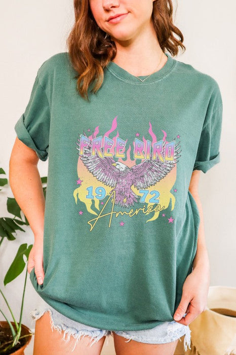 Free Bird Retro Neon Summer Graphic Tee