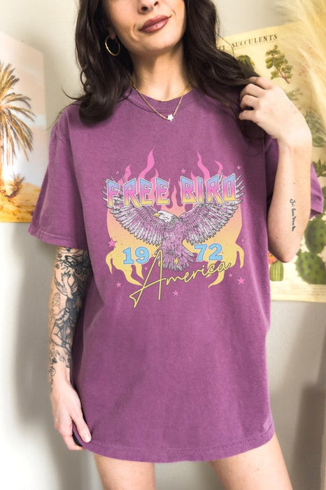 Free Bird Retro Neon Summer Graphic Tee